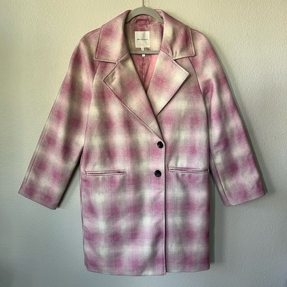Avec Les Filles Raglan Walking Coat in Dusty Pink Plaid in Women’s Size S - Picture 2 of 16